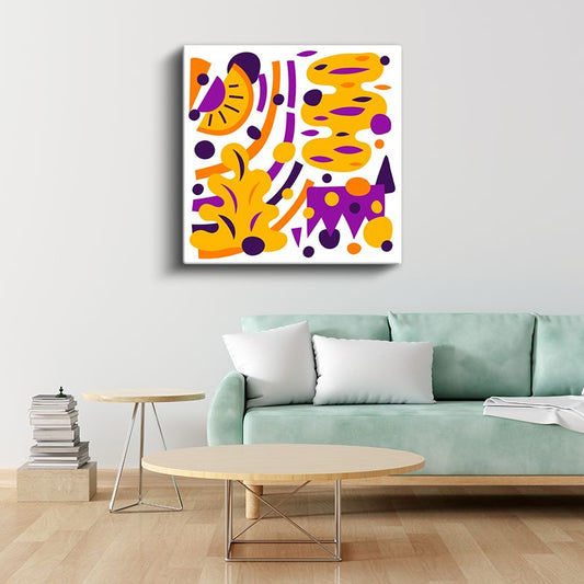 Renkli Soyut Dalgalar - Modern Geometrik Kompozisyon Kanvas Tablo