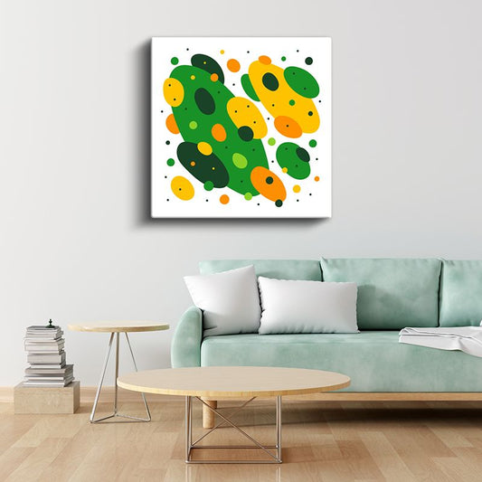 Yeşil Soyut Lekeler - Organik Formların Harmonisi Kanvas Tablo