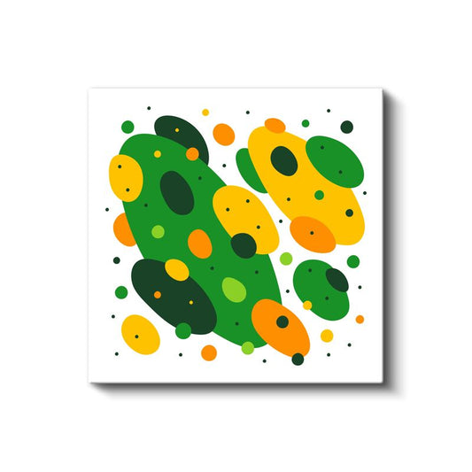 Yeşil Soyut Lekeler - Organik Formların Harmonisi Kanvas Tablo