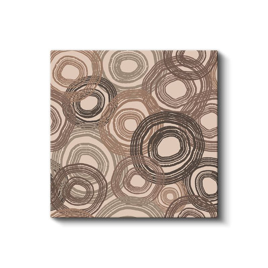 Sonsuz Daireler - Kahverengi Tonlarında Spiral Desenler Kanvas Tablo