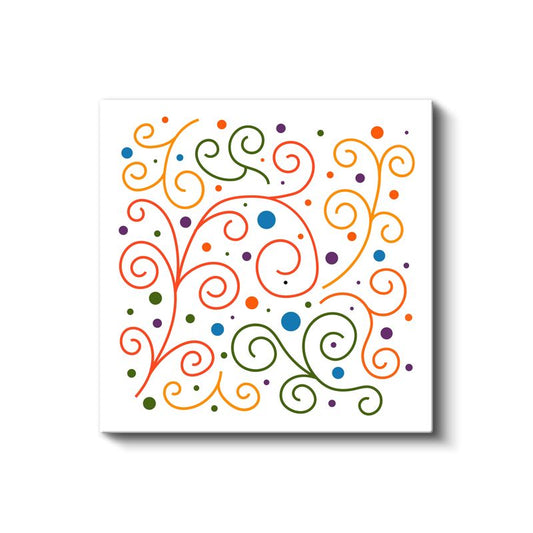 Renkli Spiraller - Eğlenceli Soyut Çizgiler Kanvas Tablo