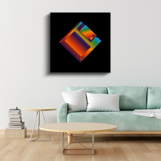 Prizma Kare - Gökkuşağı Renkleri Geometrik Soyut Kanvas Tablo