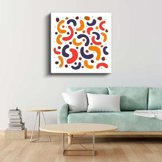 Renkli Kavisler - Modern Soyut Kompozisyon Kanvas Tablo