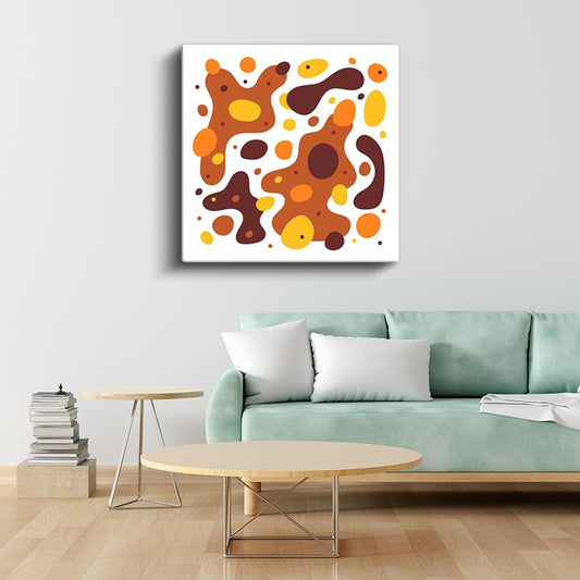 Toprak Soyutlaması - Sıcak Tonlarda Organik Formlar Kanvas Tablo
