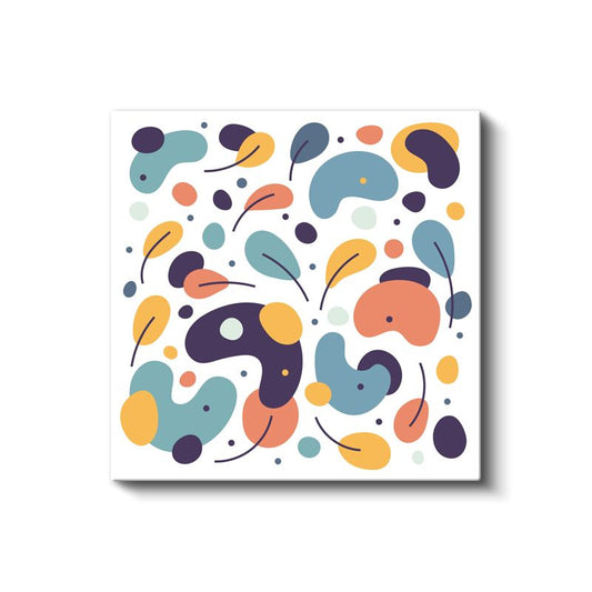 Renkli Yapraklar - Modern Organik Formlar Soyutlaması Kanvas Tablo