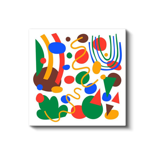 Renkli Geometrik Oyun - Neşeli Soyut Kompozisyon Kanvas Tablo