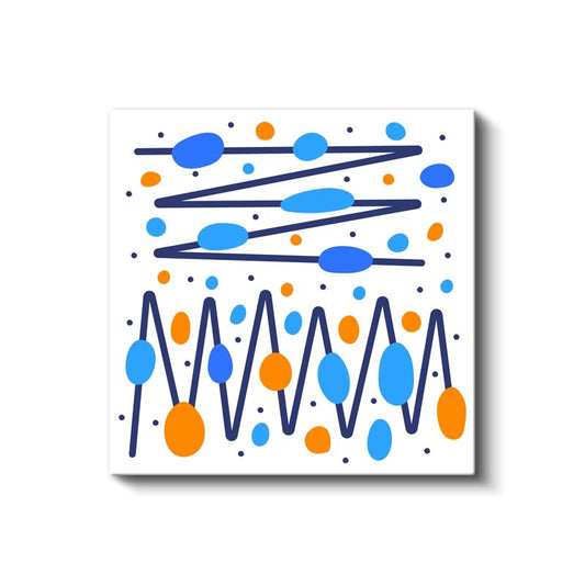 Ritim Dalgaları - Mavi Tonlarda Geometrik Soyut Kanvas Tablo