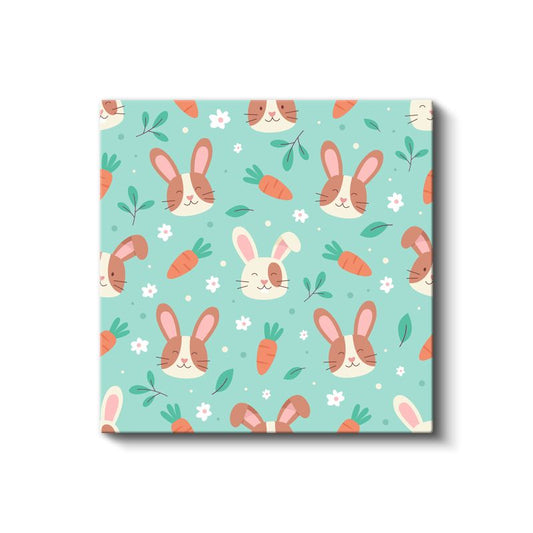 Sevimli Tavşanlar - Modern İllüstrasyon Kanvas Tablo