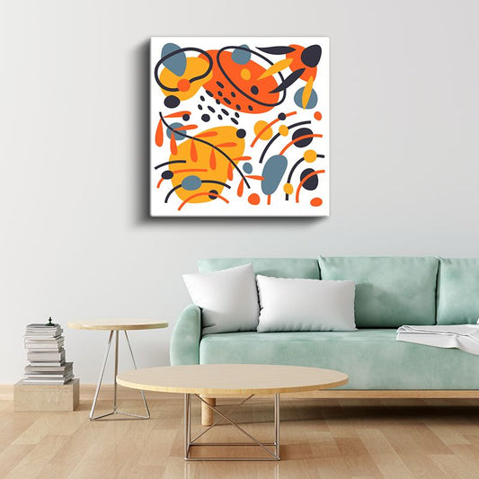 Turuncu Dinamizm - Modern Soyut Hareket Kanvas Tablo