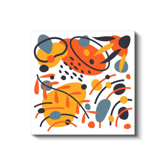 Turuncu Dinamizm - Modern Soyut Hareket Kanvas Tablo