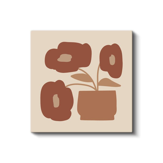 Soyut Botanik - Minimalist Çiçek Formu Kanvas Tablo