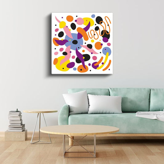 Renkli Soyut Hareket - Dinamik Formlar ve Dalgalar Kanvas Tablo