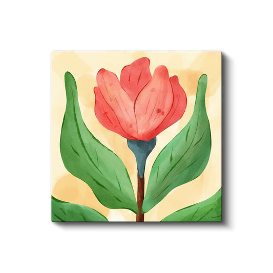 Zarif Lale - Minimalist Sulu Boya Çiçek Kompozisyonu Kanvas Tablo