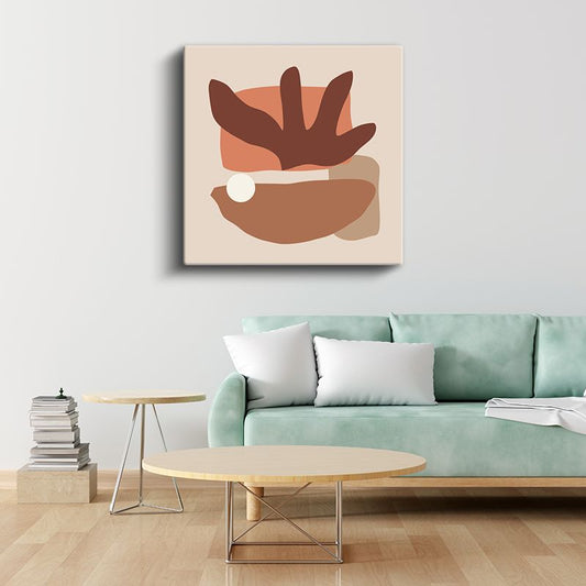 Toprak Tonları - Minimalist Organik Formlar Kanvas Tablo