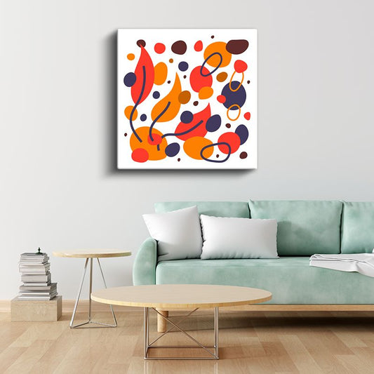 Ritim ve Hareket - Dinamik Çizgiler ve Renkli Lekeler Kanvas Tablo