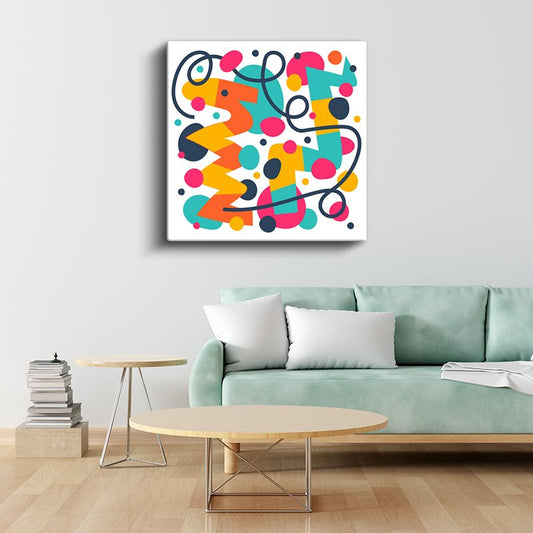 Renkli Labirent - Geometrik Formlar ve Çizgiler Kanvas Tablo
