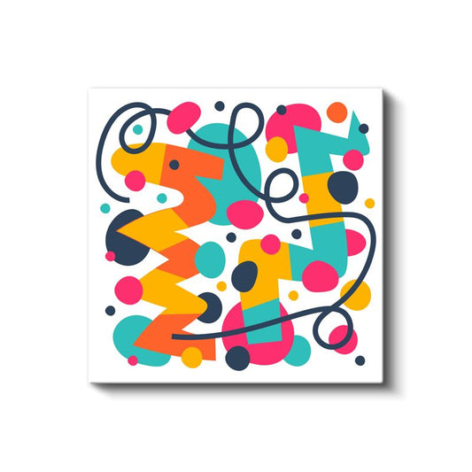 Renkli Labirent - Geometrik Formlar ve Çizgiler Kanvas Tablo