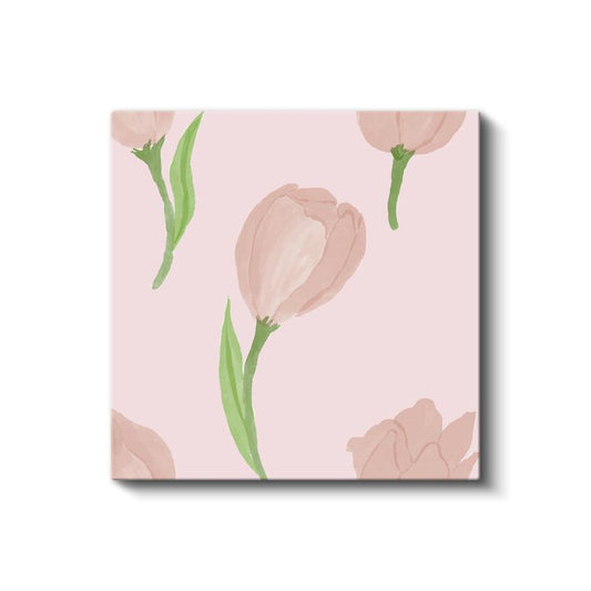 Zarif Laleler - Minimalist Çiçek İllüstrasyonu Kanvas Tablo