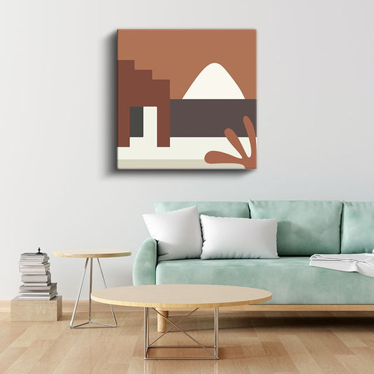 Toprak Mimarisi - Minimalist Geometrik Yapılar Kanvas Tablo