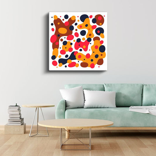 Renkli Organik Formlar - Canlı Geometrik Soyut Desen Kanvas Tablo