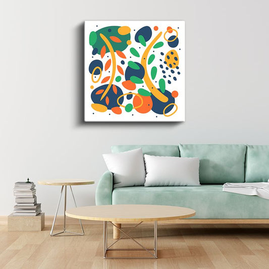 Tropik Dinamizm - Renkli Soyut Geometrik Kompozisyon Kanvas Tablo