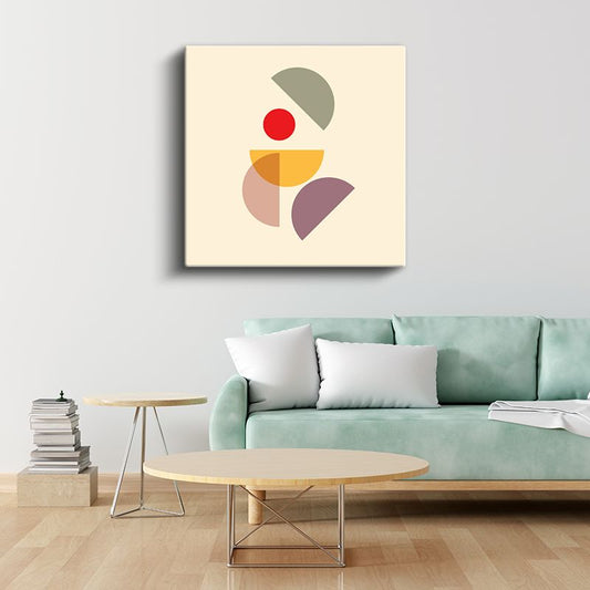 Renkli Denge - Yarım Daire Formlu Dinamik Kompozisyon Kanvas Tablo