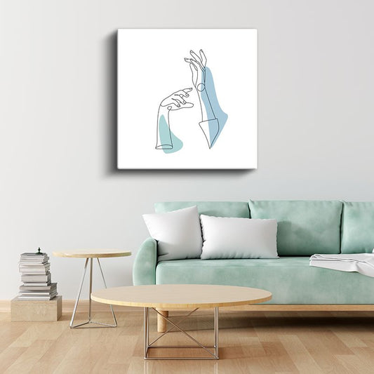 Zarif Eller - Minimalist Çizgi Sanatı Kanvas Tablo