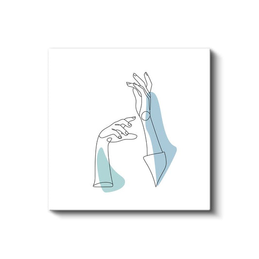 Zarif Eller - Minimalist Çizgi Sanatı Kanvas Tablo