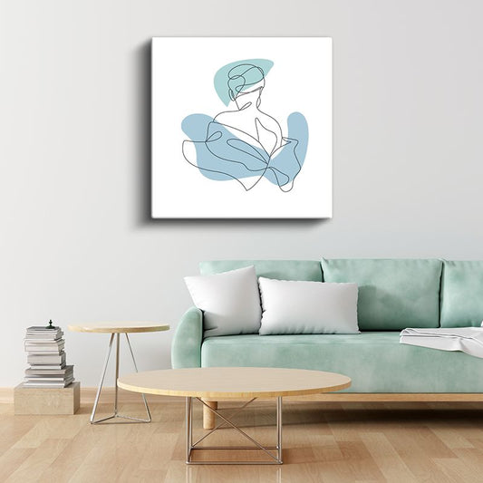 Sırt Silueti - Minimalist İnsan Formu Kanvas Tablo