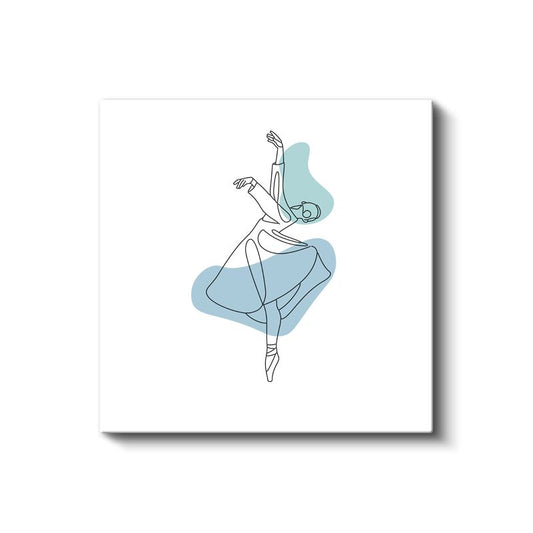 Zarif Balerin - Tek Çizgi Soyut Figür Kanvas Tablo