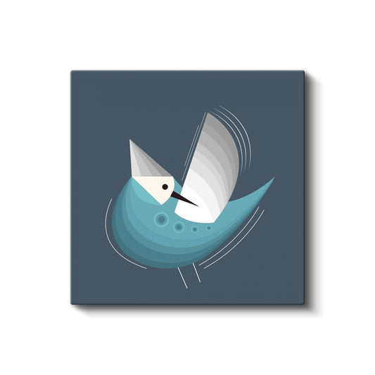 Turkuaz Kuş - Dinamik Geometrik Formlar Kanvas Tablo