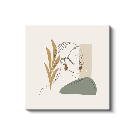 Zarif Profil - Toprak Tonlarında Yaprak Detaylı Kanvas Tablo