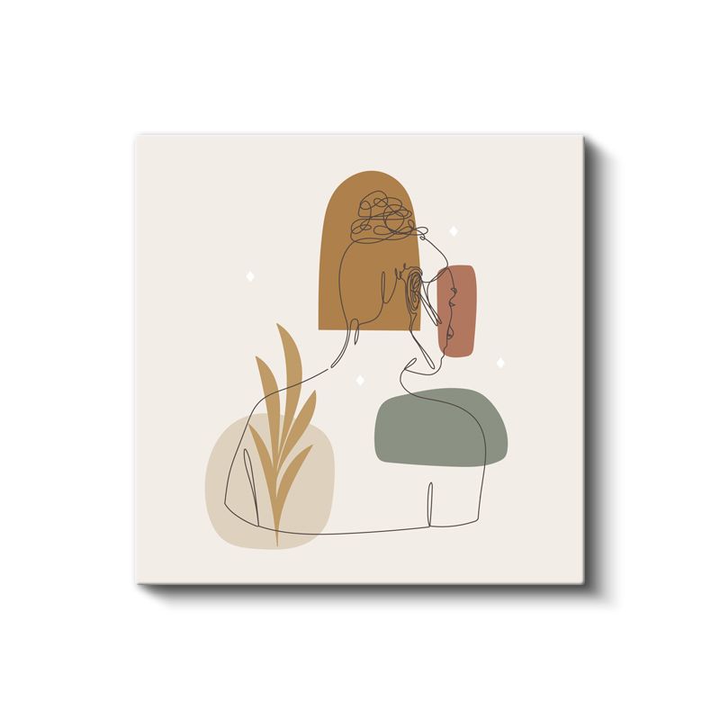 Soyut Çizgi Sanatı - Organik Formlarla Bütünleşen Kanvas Tablo