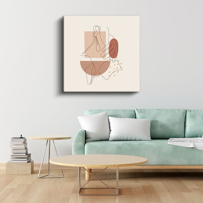 Soyut Kompozisyon - Geometrik Formlarla Bütünleşen El Kanvas Tablo