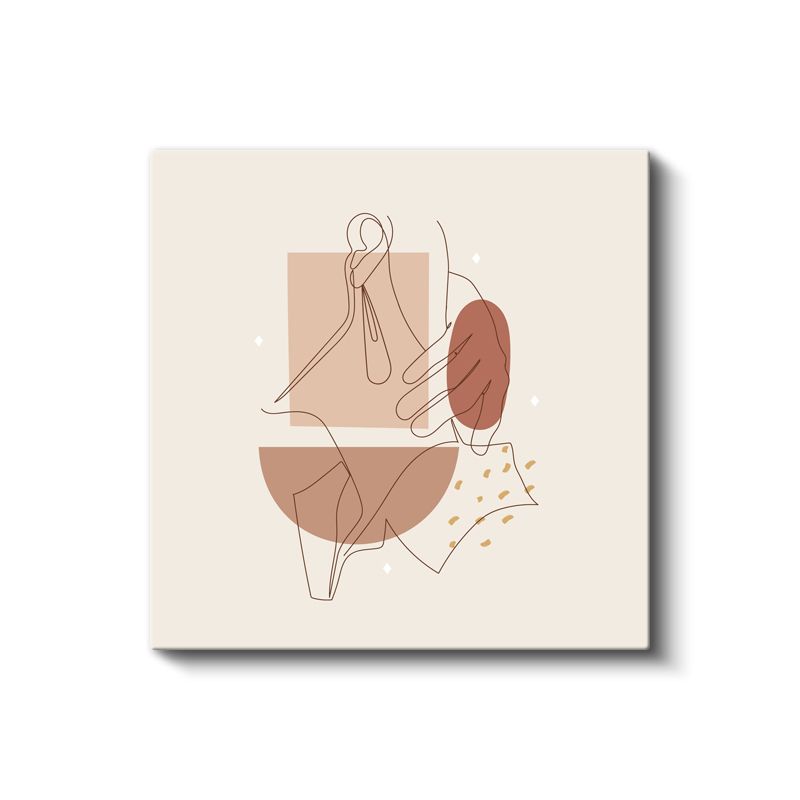 Soyut Kompozisyon - Geometrik Formlarla Bütünleşen El Kanvas Tablo