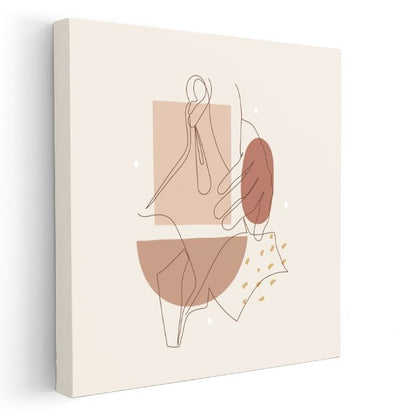 Soyut Kompozisyon - Geometrik Formlarla Bütünleşen El Kanvas Tablo