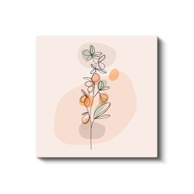 Soyut Botanik - Minimalist Çizgilerle Stilize Edilmiş Kanvas Tablo