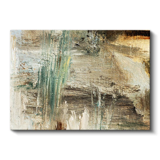 Toprak Tonları - Dokulu Soyut Fırça Darbeleri Kanvas Tablo