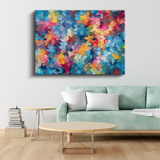 Renkli Yapraklar - Canlı Fırça Darbeleri Kanvas Tablo