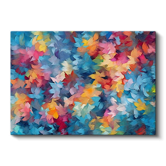Renkli Yapraklar - Canlı Fırça Darbeleri Kanvas Tablo
