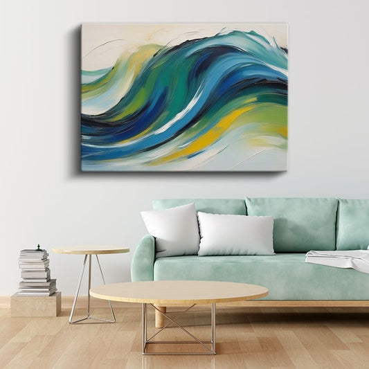 Okyanus Dalgası - Dinamik Renk Geçişleri Kanvas Tablo