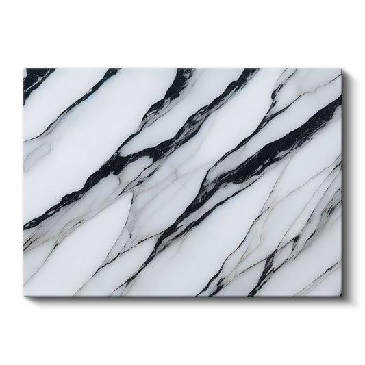 Siyah İzler - Minimal Mermer Deseni Kanvas Tablo