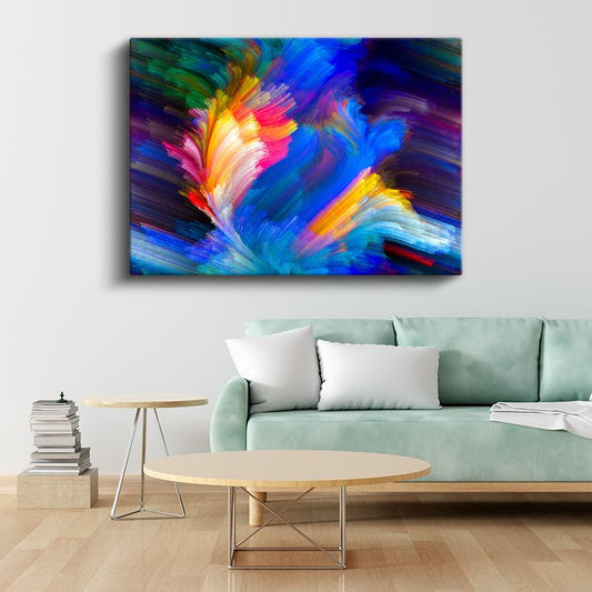 Renkli Fırtına - Dinamik Fırça Darbeleri Kanvas Tablo