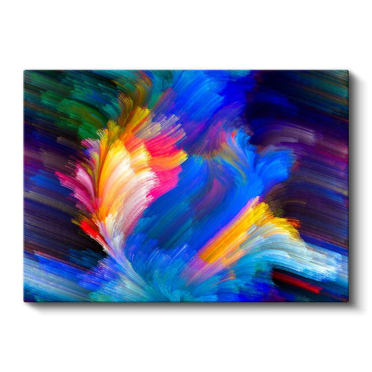 Renkli Fırtına - Dinamik Fırça Darbeleri Kanvas Tablo