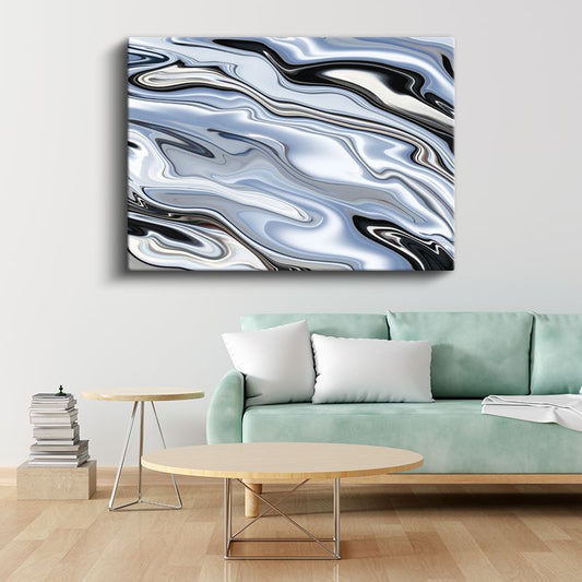 Sıvı Metal - Akışkan Dalgalı Desenler Kanvas Tablo
