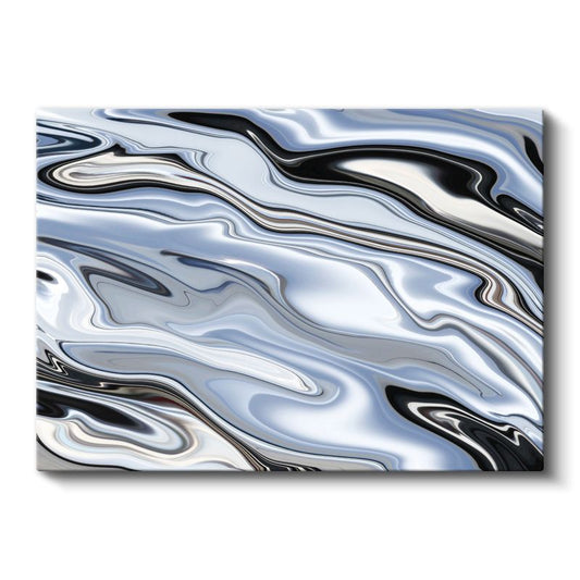 Sıvı Metal - Akışkan Dalgalı Desenler Kanvas Tablo
