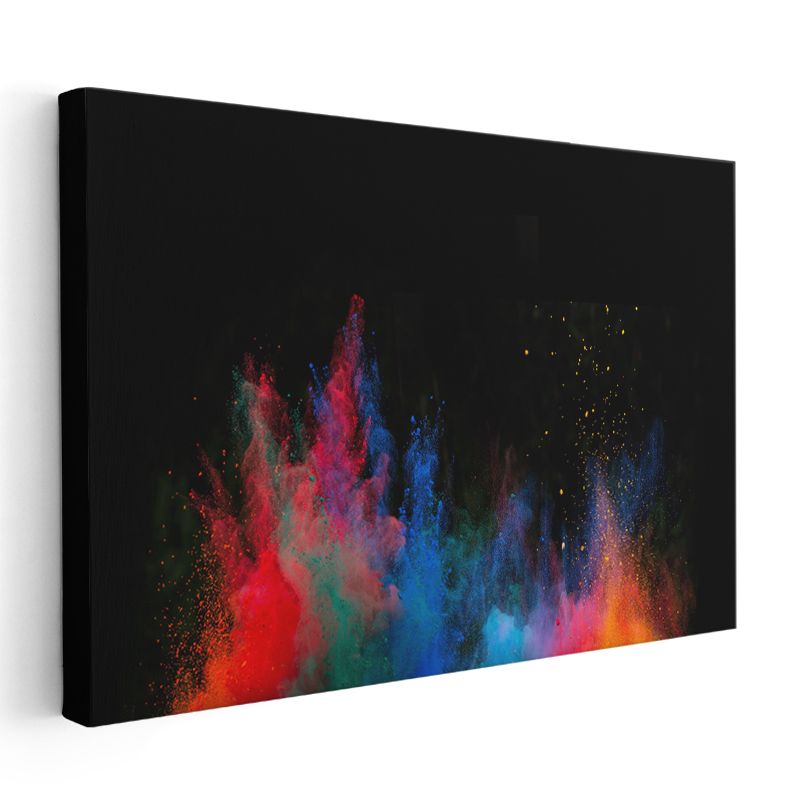 Kozmik Patlama - Çok Renkli Toz Efekti Kanvas Tablo