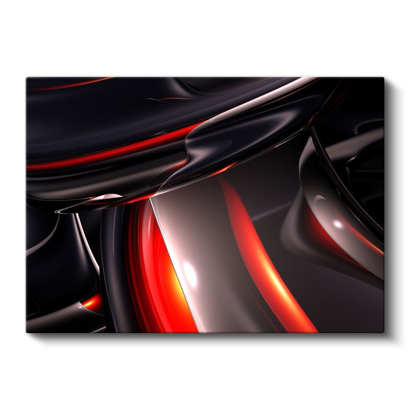 Kırmızı Işık - Metalik Soyut Kompozisyon Kanvas Tablo