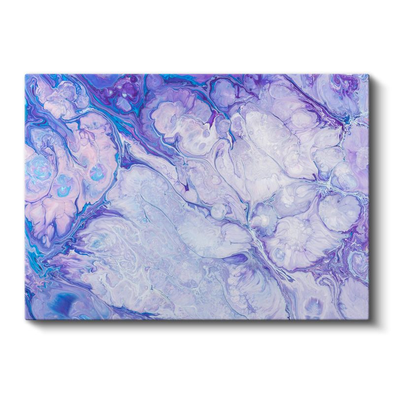 Mor Akışkan Desen - Mermer Efektli Soyut Kanvas Tablo