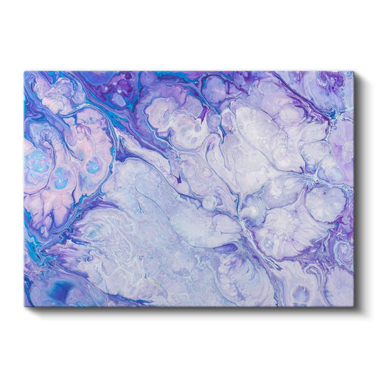 Mor Akışkan Desen - Mermer Efektli Soyut Kanvas Tablo